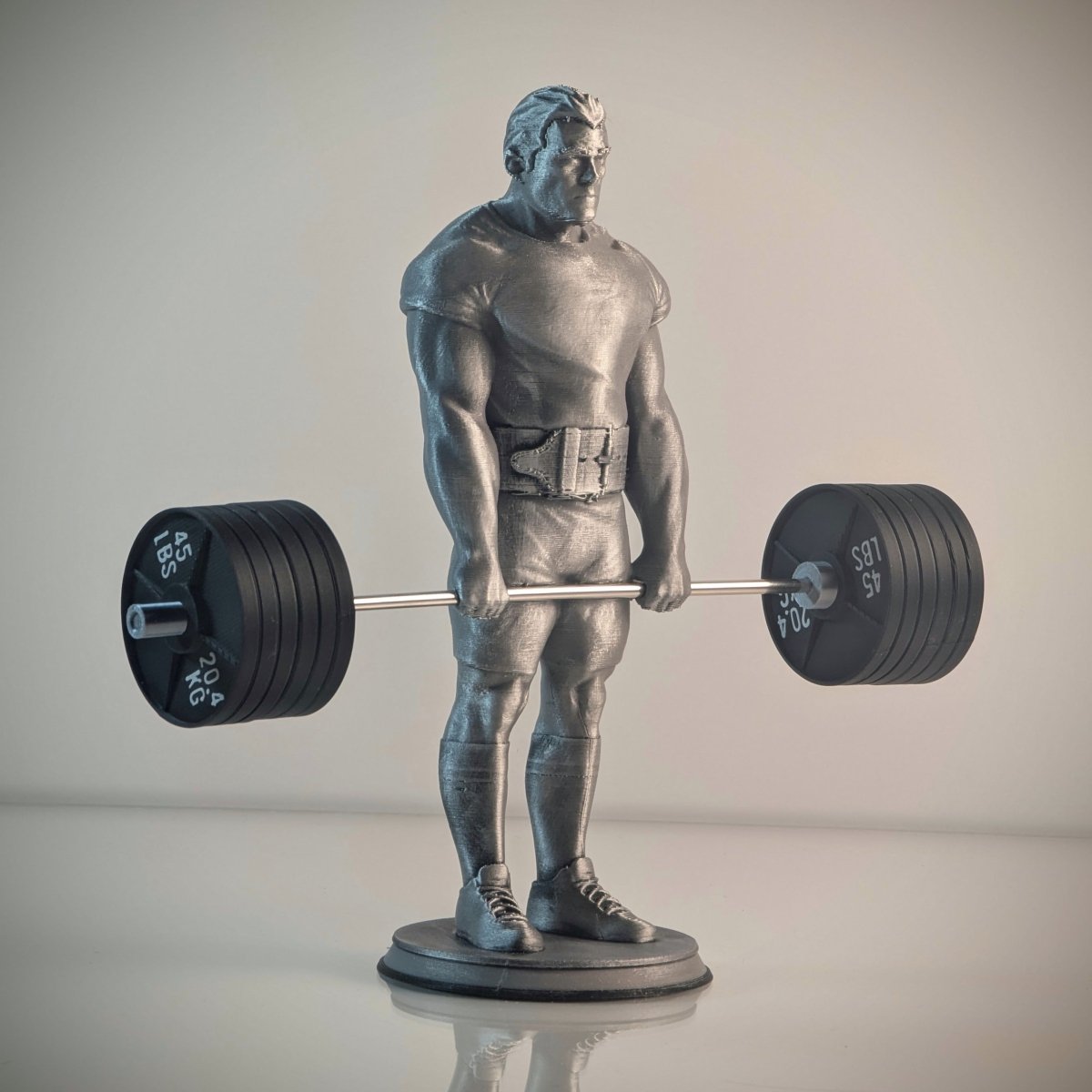 Realistic Deadlifter with Custom Barbell Weights - Figures of strength