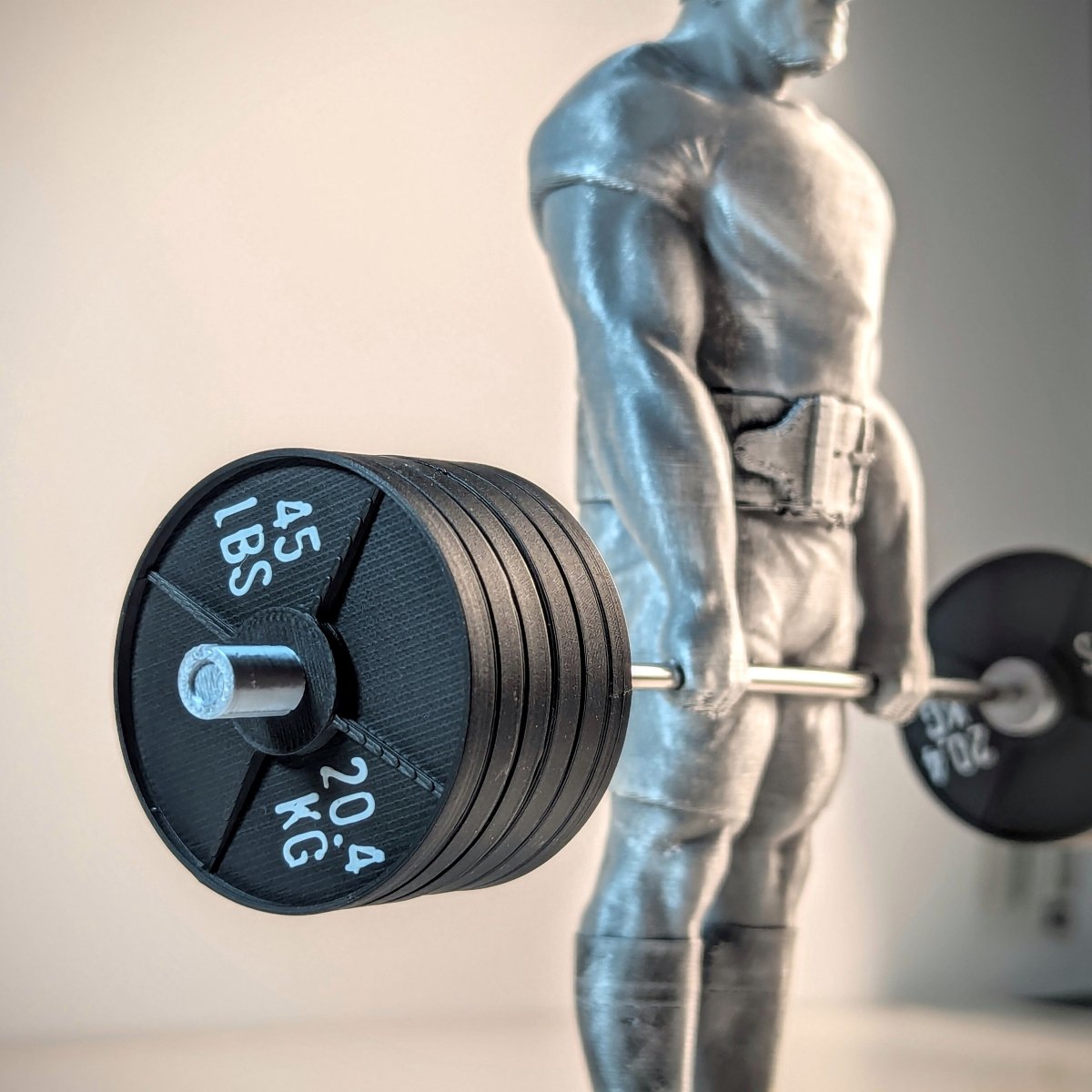 Realistic Deadlifter with Custom Barbell Weights - Figures of strength