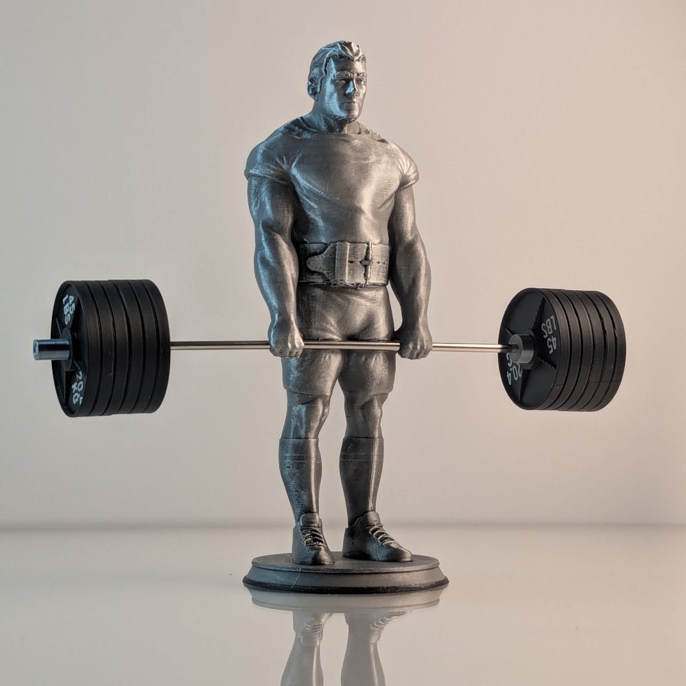 Realistic Deadlifter with Custom Barbell Weights - Figures of strength
