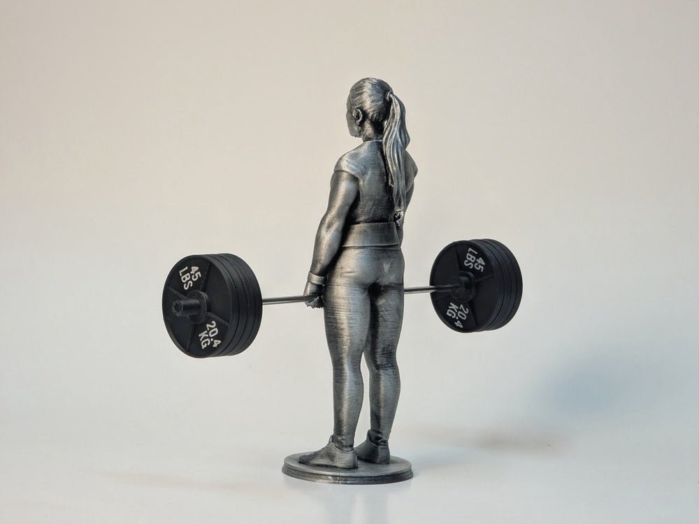 Strongwoman Realistic Deadlifter with Custom Barbell Weights - Figures of strength