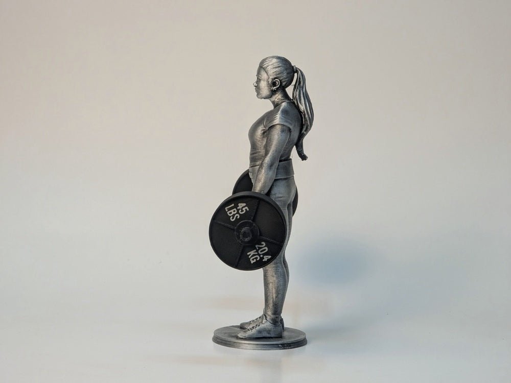 Strongwoman Realistic Deadlifter with Custom Barbell Weights - Figures of strength