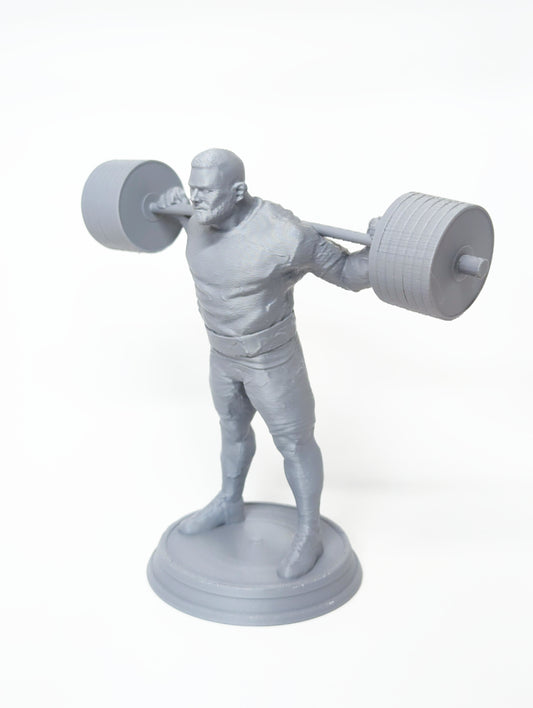 powerlifting squat 3d printed statue, front