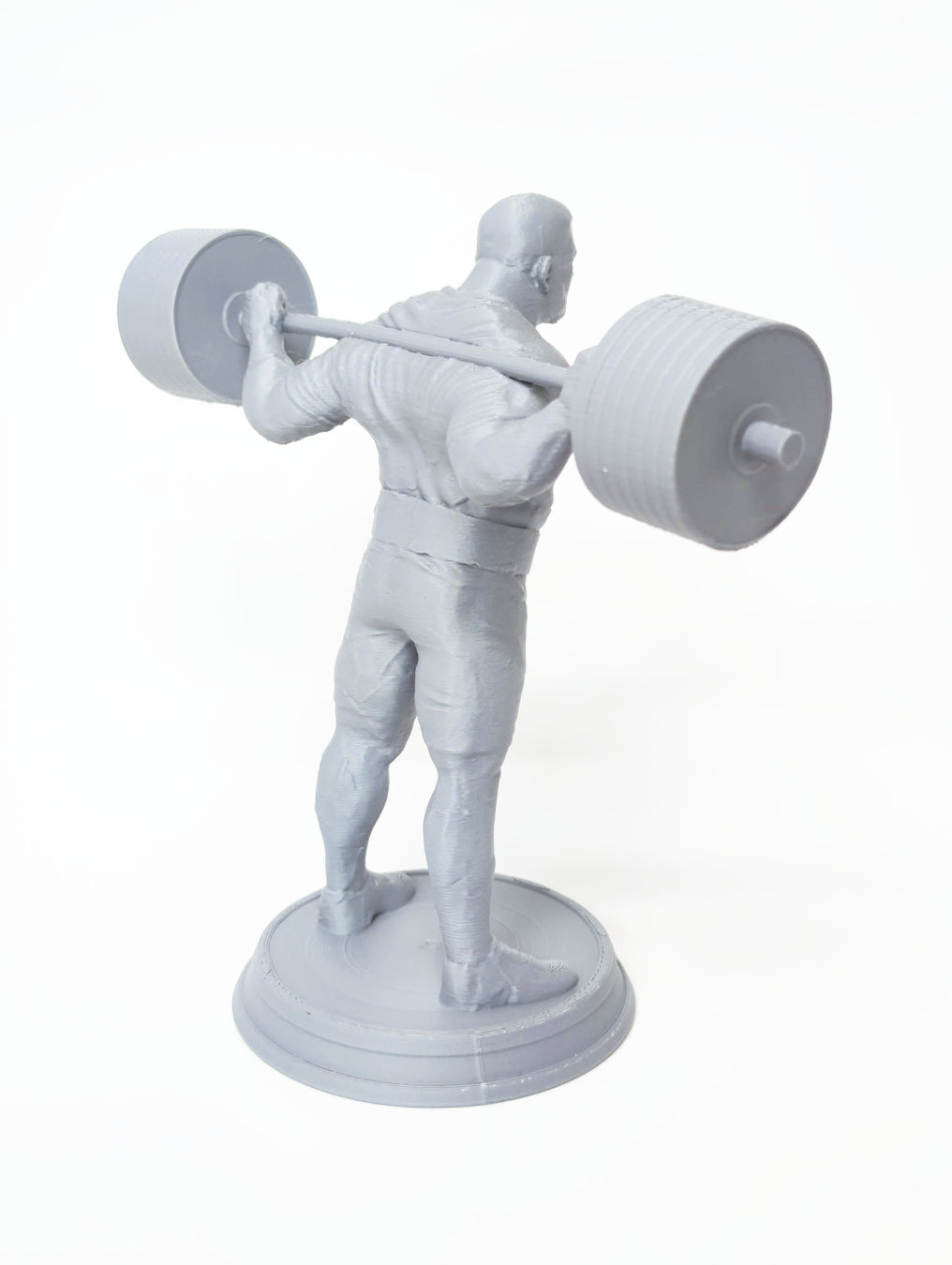 powerlifting squat 3d printed statue, back