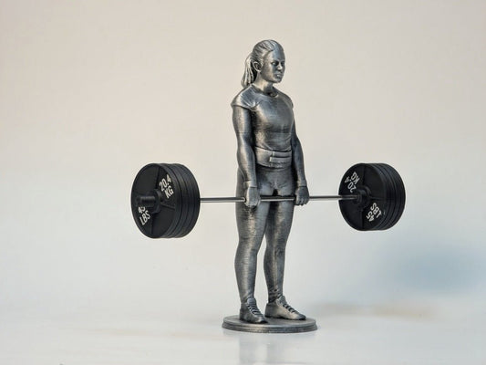 Strongwoman Realistic Deadlifter with Custom Barbell Weights - Figures of strength