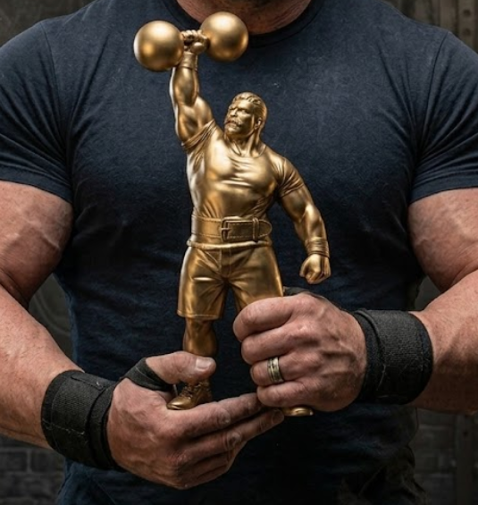 Custom strength competition trophy