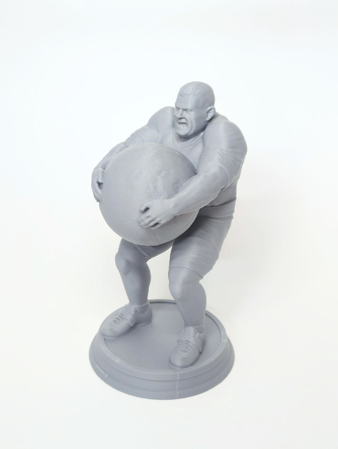 strongman atlas stone 3d printed statue, front