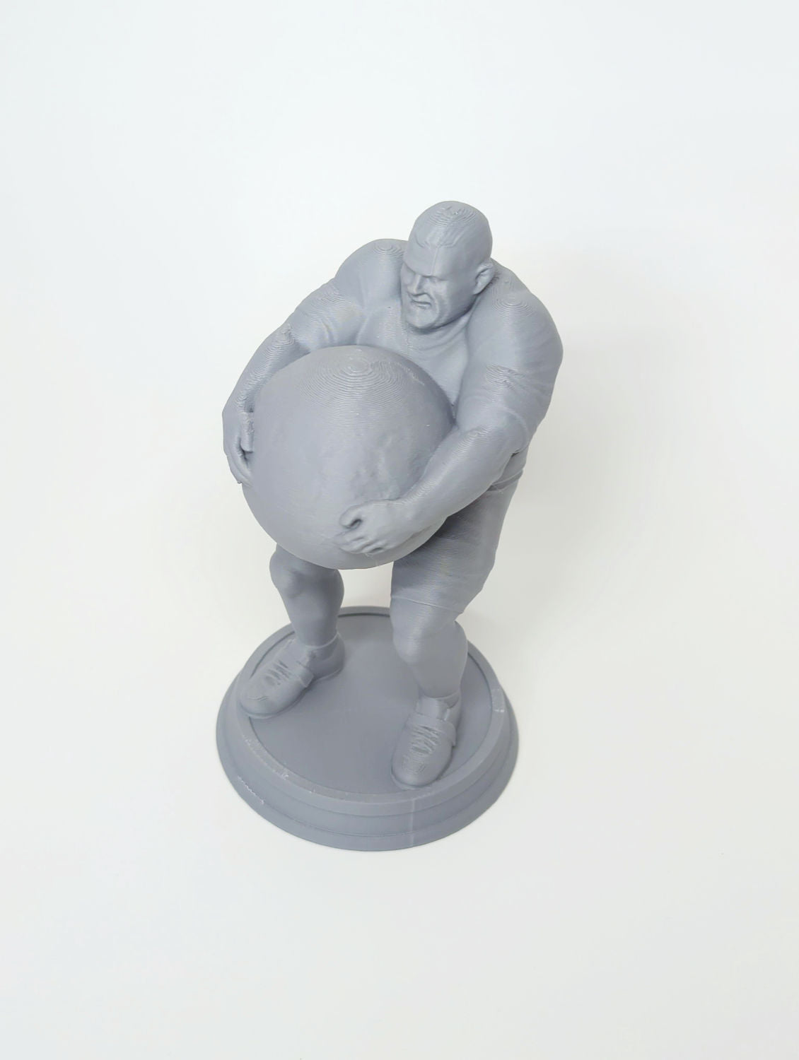 strongman atlas stone 3d printed statue, top